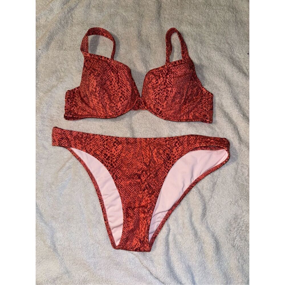 Red Snake-Print Women’s Bikini Set